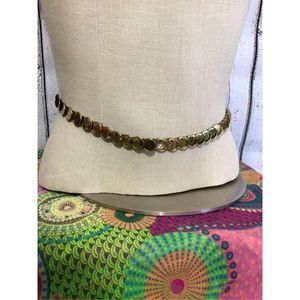 Vintage Gold Coin Stretch Belt ~ So Cute! Medium
